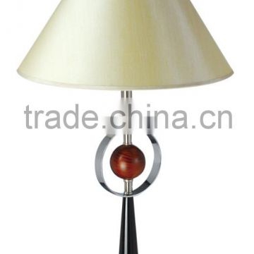 Contemporary unique bedroom desk light with electrical outlet steel desk lighting with red wood decoration