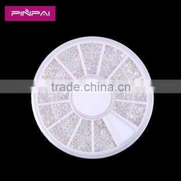 White plastic best selling fashion nail art AB rhinestones 2016