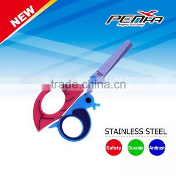 2016 Factory price colorful children plastic industrial student craft scissors