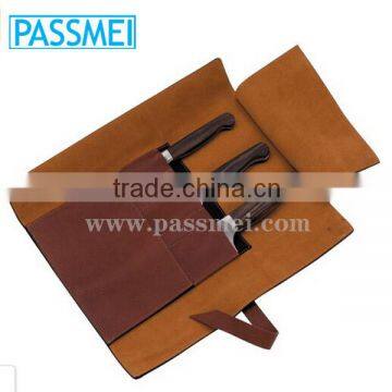 Custom High Quality Leather Knife Case Set , Durable Leather Knife Roll Bag