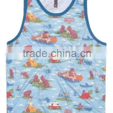 custom Polyester 100 sublimated printing vest singlets