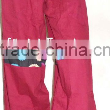 3189 Cotton Maroon boho harem pant Boho style baggy pants casual Harem shirred waist Trouser