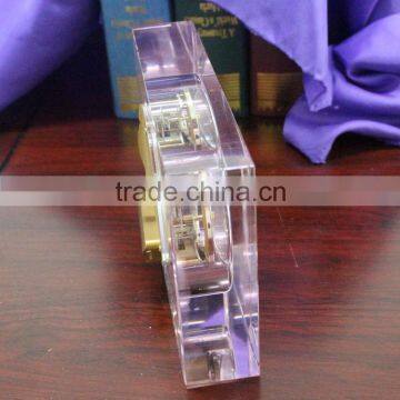 Pink Clear Good Quality Wholesale Crystal Desk Clock for Wedding Favor photo-6