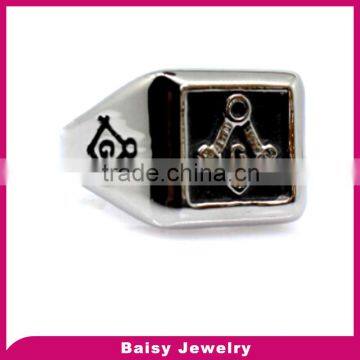 factory bulk sale custom design stainless steel ring masonic men jewelry