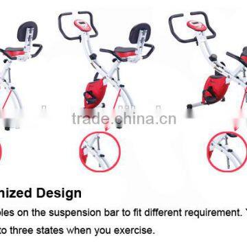 Folding exercise bike with height adjustable