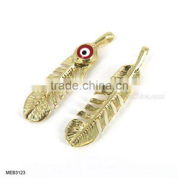 Alloy Feather With Enamel Eye Jewerly Pendant