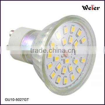 Glass LED GU10 lamp 27SMD 2835 LED