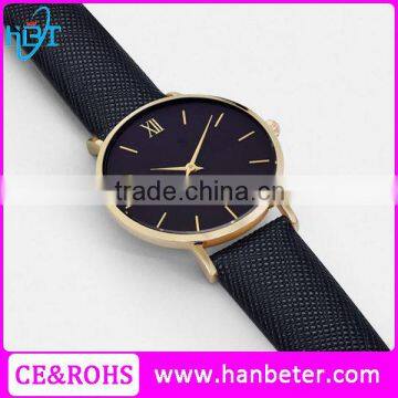 Top Quality Men Style Genuine Leather Strap Japan Quartz Stainless Steel Back Watch
