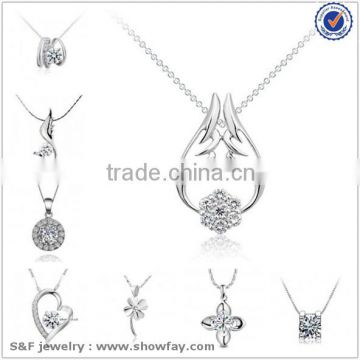 Factory Price s925 Silver Jewelry Real White Gold Plated 925 Sterling Silver Jewelry