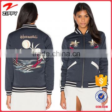 Hot sell ladies apparel custom embroidered bomber jackets fashion apparel factory China                        
                                                                Most Popular
                                                    Supplier's