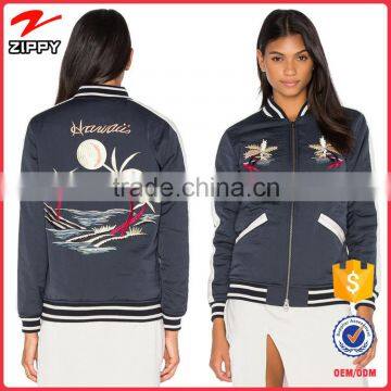 Hot Sell Ladies Apparel Custom Embroidered Bomber Jackets Fashion Apparel Factory China Most Popular Supplier's