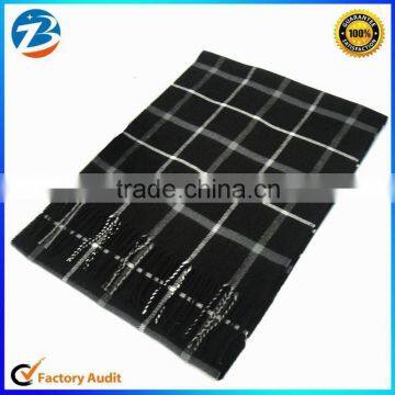 Man Fashion Checks Black Pashmina Scarf Wholesale in Stock