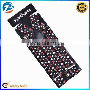Wholesale Cheap Price Flower Printed Braces Mens and Womens Suspender Belt
