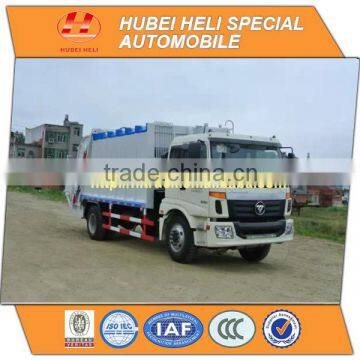 FOTON AUMAN 4x2 12cbm rear loader garbage truck with pressing mechanism 140hp hot sale for export