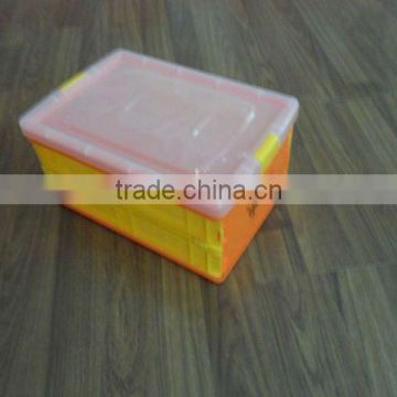 small plastic folding storage box with lid