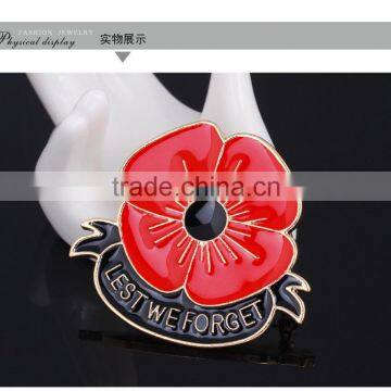 LEST WE FORGET red poppy brooch