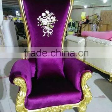 Wholesale hotel antique wooden throne high back chair, luxury royal chair