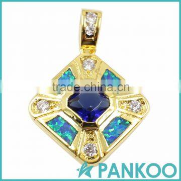 wholesale 2016 the new design 925 sterling silver square blue Opal necklace pendant