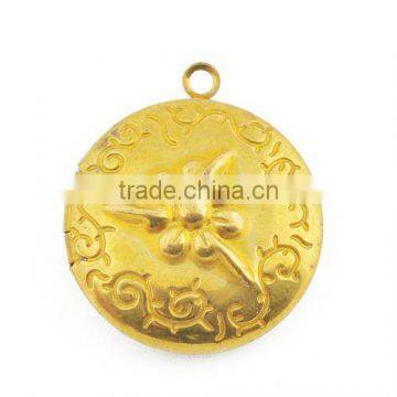 Wholesale 20MM Gold Round Copper Jewelry Lockets Pendant