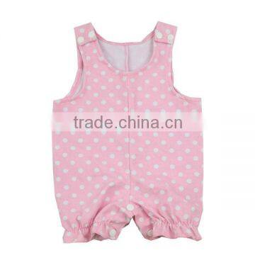 2016 Hot Sale New Design Little Baby Romper Red Romper Polka Dot Fabric Romper photo-2