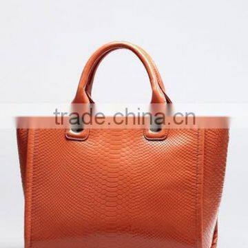 Orange Leather Office Lady Handbags ,leather Bags Women photo-3