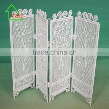 Dolls House Miniature Furniture White Wire Wrought Iron Dressing Divider Screen