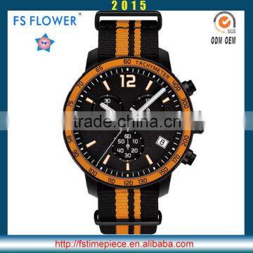 FS FLOWER - Fahion New Chronograph Watch Nato Strap Sports Watch Mens