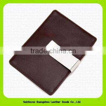 15021 Brand name slim mens cowhide leather money clip