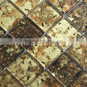 gold foil glass moasic, home decor mosaics, art mosaics (PM4884)