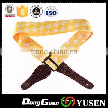 Cheap price polyester custom yellow guitar strap with high quality