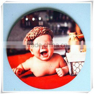 custom round shape 100mm wood fridge magnet sublimation printable