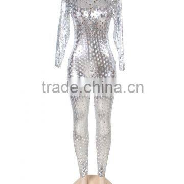 Top quality paypal accept 3 colors available full body sexy see through leather bodysuit