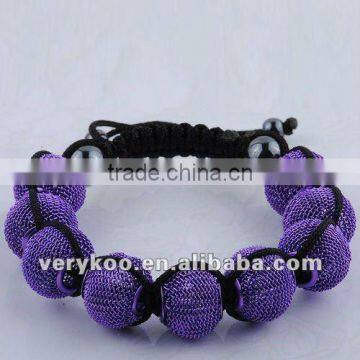 Fashion Purple European Big Hole Loose Beads Bracelet FCA-12061