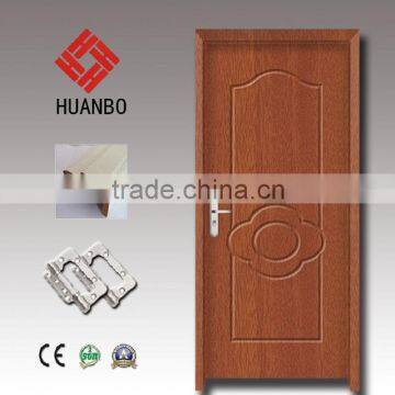 High quality mdf pvc single laminated carved door for rooms