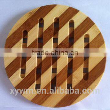 Bamboo Round trivet heat pat--Jane