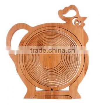 Cowboy Farm Product Animal Little Chicken Shape Bamboo Wooden Foldable Collapsible Fruit and Egg Basket