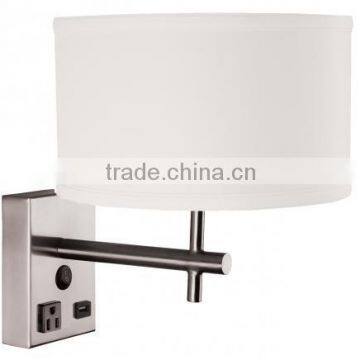 Simple Hotel Wall Lamp in Brushed Nickel Finish With Fabric Shade From Zhongshan Kawell Lighting photo-2