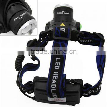 Sidiou Group 1800Lm XM-L T6 10W Focus LED Headlamp Light With 2 X 3.7V 3000mAh 18650 Rechargeable Battery and Battery Charger photo-5