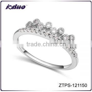 Fashion New AAA Zircon Copper Crown Gold Plated Ring