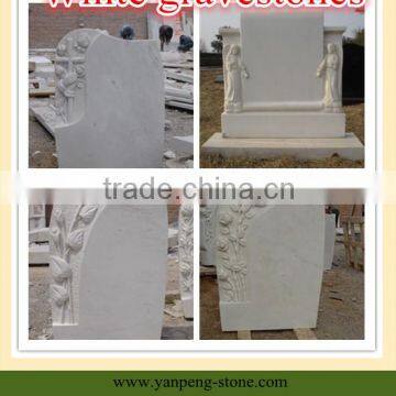 white marble gravestones