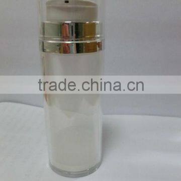 Round plastic airless lotion bottle