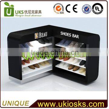 L shape shoe kiosk&shoe display showcase