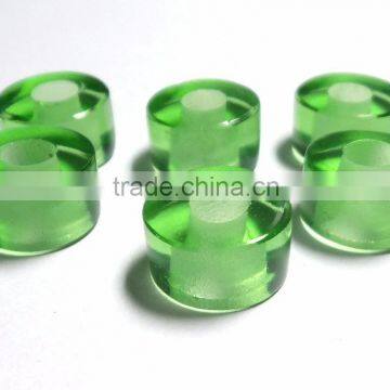 AAA Colombian Emerald Color Quartz Smooth Handmade Big Hole Tyre Beads photo-2