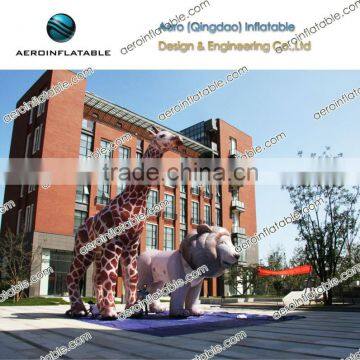 Inflatable simulation giraffe animal for advertising