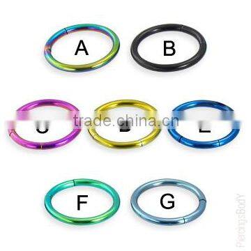 Multi Color Pated 316L Surgical Steel Smooth Segment Ring