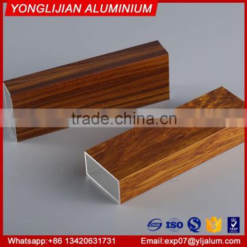 Wood grain aluminum square hollow tube