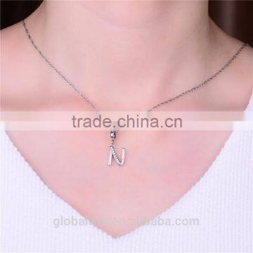 S067N Globalwin 925 Sterling Silver Alphabet Letter N Paved With Crystals Charms photo-5