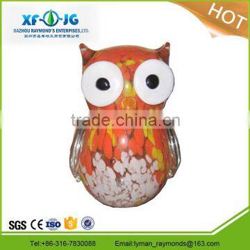 Murano glass animal figurine, glass owls.