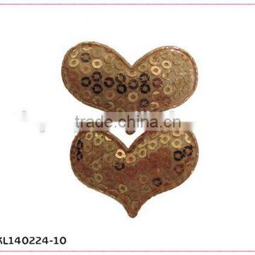 Sequins gold heart shape hair clip