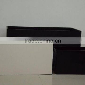 Matt White Rectangle Garden Use Ply Resin Flower Pot photo-5